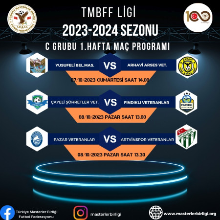 TMBFF LİGİ 2023-2024 SEZONU C GRUBU 1.HAFTA MAÇ PROGRAMI