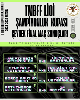 TMBFF LİGİ 2023-2024 SEZONU ÇEYREK FİNAL MAÇ SONUÇLARI