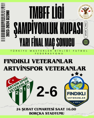 TMBFF LİGİ 2023-2024 SEZONU  ŞAMPİYONLUK  KUPASI YARI FİNAL MAÇ SONUCU